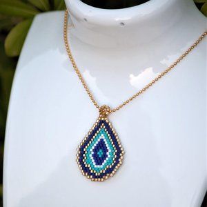 Drop Evil Eye Miyuki Necklace